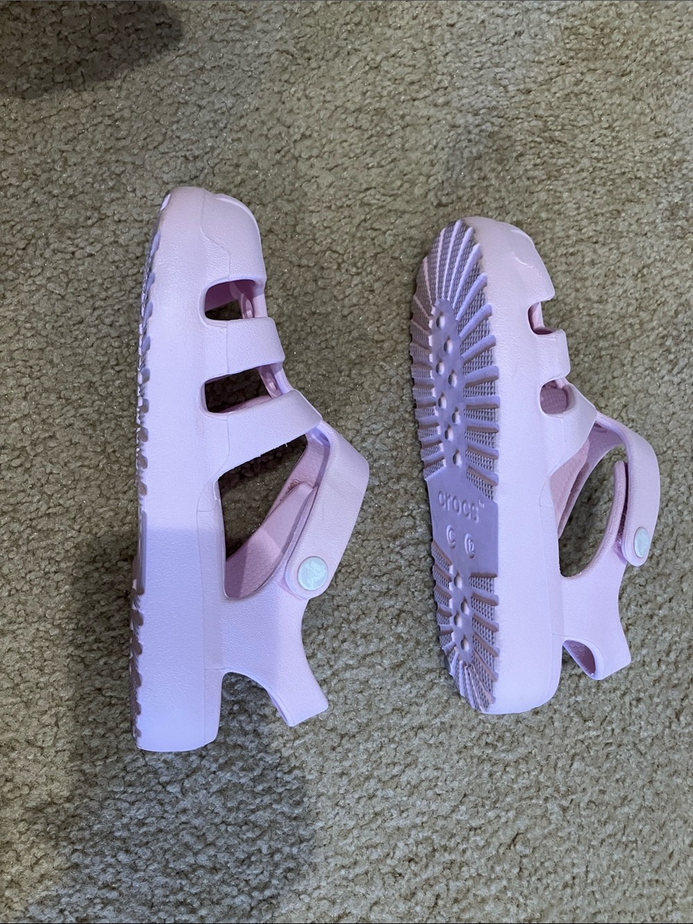 Crocs pink Classic Fisherman sandals size 12 - Picture 4 of 5